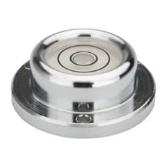 Geier & Bluhm, Inc. - 1-7/16 Inch Base Diameter x 0.52 Inch Overall Height, 2 Circles, Brass Bull's Eye Circular Level - 7.00mm Vial Diameter, 3/4 Inch Inner Diameter, 0.12 Inch Mounting Hole Diameter, 24 min Sensitivity, -40 to 165°F - Makers Industrial Supply