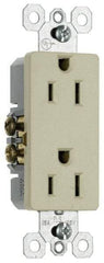 Pass & Seymour - 125 VAC, 15 Amp, 5-15R NEMA Configuration, White, Residential Grade, Self Grounding Duplex Receptacle - 1 Phase, 2 Poles, 3 Wire, Flush Mount - Makers Industrial Supply