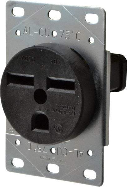 Pass & Seymour - 250 VAC, 30 Amp, 6-30R NEMA Configuration, Brown, Industrial Grade, Self Grounding Single Receptacle - 1 Phase, 2 Poles, 3 Wire, Flush Mount - Makers Industrial Supply