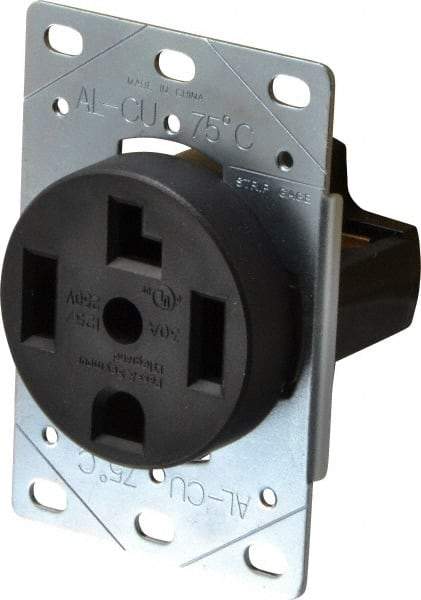 Pass & Seymour - 125/250 VAC, 30 Amp, 14-30R NEMA Configuration, Brown, Industrial Grade, Self Grounding Single Receptacle - 1 Phase, 3 Poles, 4 Wire, Flush Mount - Makers Industrial Supply