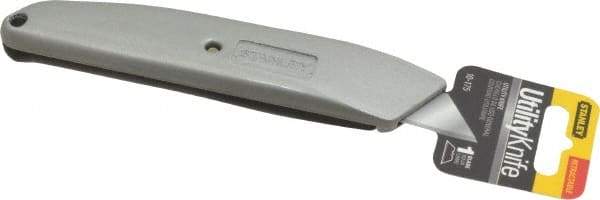 Stanley - Retractable Utility Knife - 2-7/16" Blade, Grey Zinc/Plastic Handle, 1 Blade Included - Makers Industrial Supply