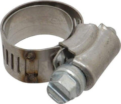 IDEAL TRIDON - SAE Size 6, 1/2 to 7/8" Diam, Stainless Steel Shielded Worm Drive Clamp - Material Grade 201, Series 613 - Makers Industrial Supply