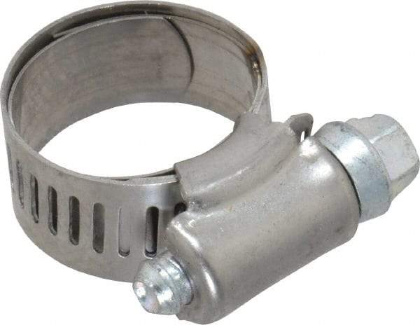 IDEAL TRIDON - SAE Size 8, 5/8 to 1" Diam, Stainless Steel Shielded Worm Drive Clamp - Material Grade 201, Series 613 - Makers Industrial Supply