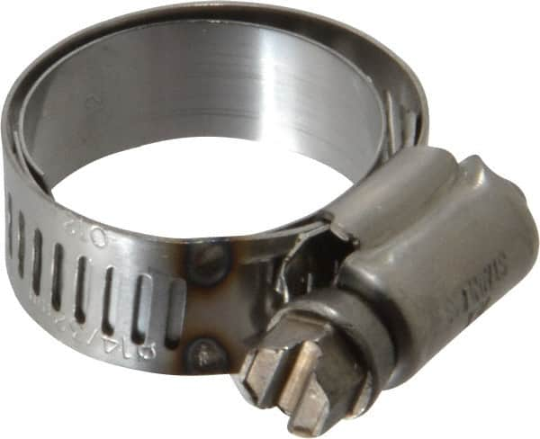 IDEAL TRIDON - SAE Size 12, 11/16 to 1-1/4" Diam, Stainless Steel Shielded Worm Drive Clamp - Material Grade 301, Series 615 - Makers Industrial Supply