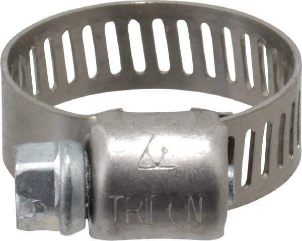 IDEAL TRIDON - SAE Size 6, 5/16 to 7/8" Diam, Stainless Steel Miniature Worm Drive Clamp - 5/16" Wide, Material Grade 301, Series 325 - Makers Industrial Supply