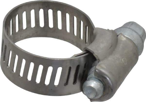 IDEAL TRIDON - SAE Size 8, 7/16 to 1" Diam, Stainless Steel Worm Drive Clamp - 1/2" Wide, Material Grade 201, Series 611 - Makers Industrial Supply