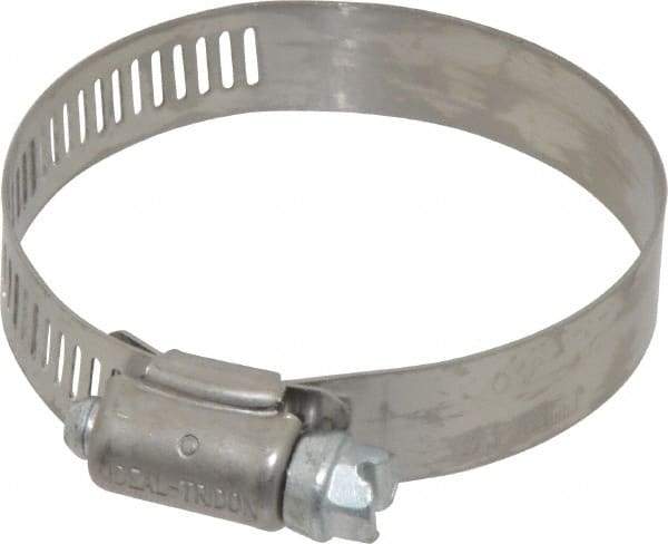 IDEAL TRIDON - SAE Size 32, 1-9/16 to 2-1/2" Diam, Stainless Steel Worm Drive Clamp - 1/2" Wide, Material Grade 201, Series 611 - Makers Industrial Supply