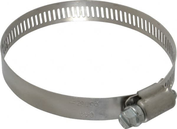 IDEAL TRIDON - SAE Size 44, 2-5/16 to 3-1/4" Diam, Stainless Steel Worm Drive Clamp - 1/2" Wide, Material Grade 201, Series 611 - Makers Industrial Supply