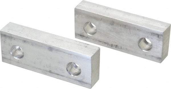 Gibraltar - 4" Wide x 1-1/2" High x 3/4" Thick, Flat/No Step Vise Jaw - Soft, Aluminum, Fixed Jaw, Compatible with 4" Vises - Makers Industrial Supply