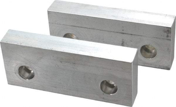 Gibraltar - 6" Wide x 2-1/2" High x 1" Thick, Flat/No Step Vise Jaw - Soft, Aluminum, Fixed Jaw, Compatible with 6" Vises - Makers Industrial Supply