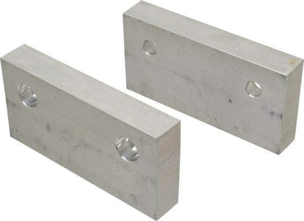 Gibraltar - 6" Wide x 3" High x 1" Thick, Flat/No Step Vise Jaw - Soft, Aluminum, Fixed Jaw, Compatible with 6" Vises - Makers Industrial Supply