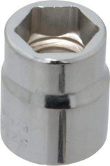 Proto - 7/16", 3/8" Drive, Standard Hand Socket - 6 Points, 7/8" OAL, Chrome Finish - Makers Industrial Supply