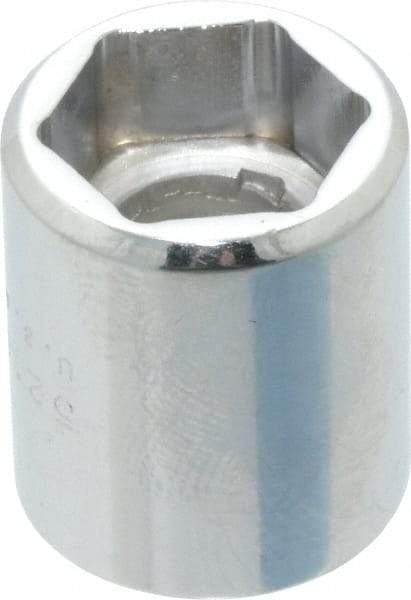 Proto - 1/2", 3/8" Drive, Standard Hand Socket - 6 Points, 7/8" OAL, Chrome Finish - Makers Industrial Supply