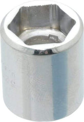 Proto - 1/2", 3/8" Drive, Standard Hand Socket - 6 Points, 7/8" OAL, Chrome Finish - Makers Industrial Supply