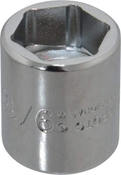 Proto - 9/16", 3/8" Drive, Standard Hand Socket - 6 Points, 7/8" OAL, Chrome Finish - Makers Industrial Supply