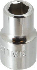 Proto - 1/2" Drive, Standard Hand Socket - 6 Points, 1-1/2" OAL, Chrome Finish - Makers Industrial Supply