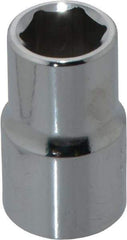 Proto - 1/2" Drive, Standard Hand Socket - 6 Points, 1-1/2" OAL, Chrome Finish - Makers Industrial Supply