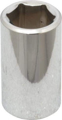 Proto - 1/2" Drive, Standard Hand Socket - 6 Points, 1-1/2" OAL, Chrome Finish - Makers Industrial Supply