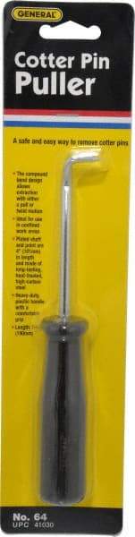 General - 7-1/2" OAL Carbon Steel Cotter Pin Puller Awl - Plastic Handle - Makers Industrial Supply