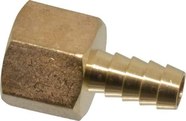 Cerro - 1/2 NPTF Thread Hose Barb x Female NPT Connector - 3/8" ID Hose, Brass - Makers Industrial Supply