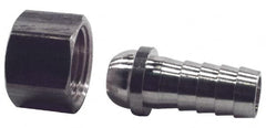 Dixon Valve & Coupling - 3/8 NPSM Thread Hose Barb x Female Swivel Ball-End Connector - 1/4" ID Hose, Brass - Makers Industrial Supply