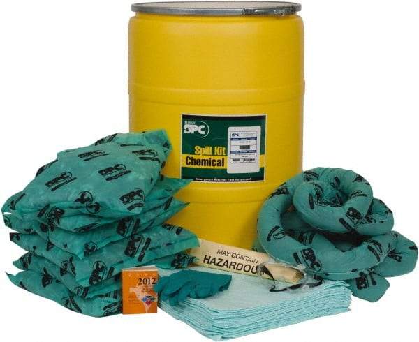 Brady SPC Sorbents - 38 Gal Capacity Hazardous Materials Spill Kit - 55 Gal Drum - Makers Industrial Supply