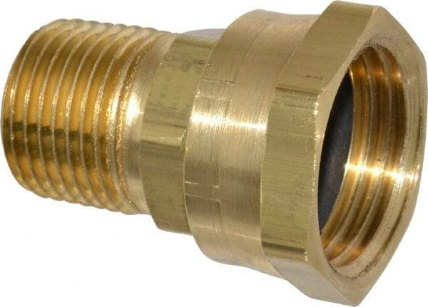 Dixon Valve & Coupling - 1/2 NPTF & 3/4 NH Garden Hose Fitting - Brass, Female Hose to Male Pipe Swivel Connector - Makers Industrial Supply