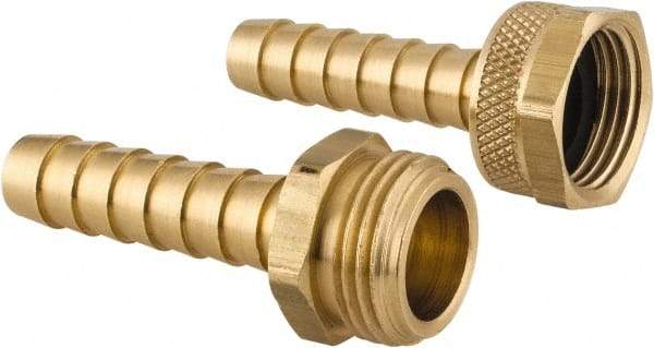 Dixon Valve & Coupling - 3/4 NH Garden Hose Fitting - Brass, Long Shank Male/Female Set Connector - Makers Industrial Supply