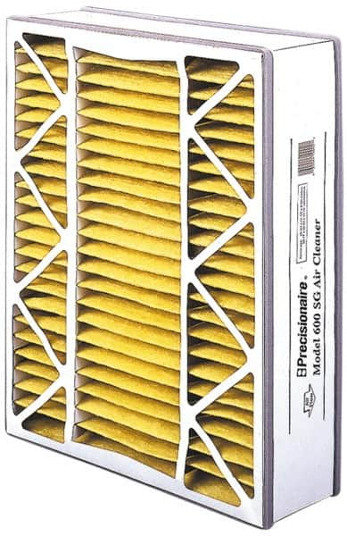 Made in USA - 16" Noml Height x 25" Noml Width x 5" Noml Depth, 35 to 45% Capture Efficiency, Wire-Backed Pleated Air Filter - MERV 8, Cotton/Polyester, Integrated Beverage Board Frame, 300 Max FPM, 833 CFM, For Honeywell 203719 - Makers Industrial Supply