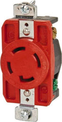 Cooper Wiring Devices - 250 VAC, 30 Amp, L15-30R NEMA, Isolated Ground Receptacle - 3 Poles, 4 Wire, Female End, Orange - Makers Industrial Supply