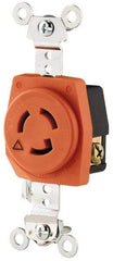 Cooper Wiring Devices - 125 VAC, 15 Amp, L15-15R NEMA, Isolated Ground Receptacle - 2 Poles, 3 Wire, Female End, Orange - Makers Industrial Supply