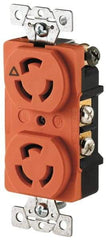 Cooper Wiring Devices - 125 VAC, 15 Amp, L5-15R NEMA, Isolated Ground Receptacle - 2 Poles, 3 Wire, Female End, Orange - Makers Industrial Supply