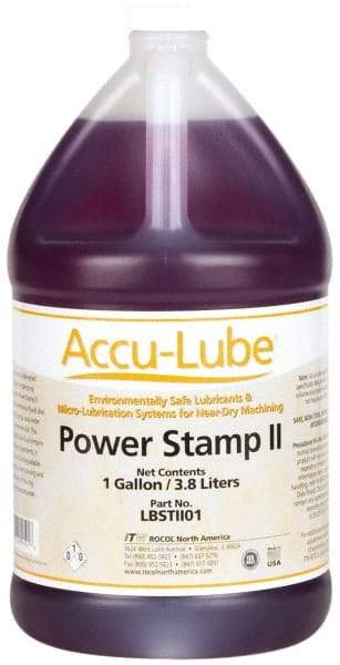 Accu-Lube - Accu-Lube Power Stamp II, 1 Gal Bottle Stamping Fluid - Water Soluble, For Machining - Makers Industrial Supply