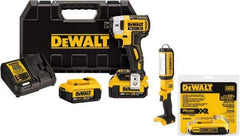 DeWALT - 20 Volt, 1/4" Drive, 20, 125, 152 Ft/Lb Torque, Cordless Impact Driver - 1000, 2800, 3250 RPM, 3 Lithium-Ion Batteries Included - Makers Industrial Supply