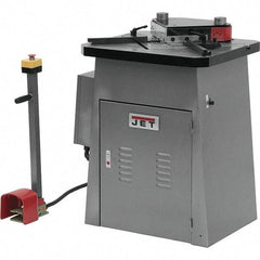 Jet - 7-3/4 x 7-3/4" Notching Dimension, Metal Notcher - 50" Stroke, 4mm Max Mild Steel Capacity, 9 Ton Load Capacity, 27-1/2" Table Width x 23-3/4" Table Depth - Makers Industrial Supply