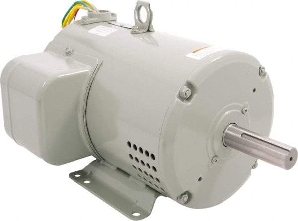 Leeson - 1 Max hp, 900 Max RPM, Premium Efficient Electric AC DC Motor - 230/460 V Input, Three Phase, 182T Frame, Rigid Base Mount, TEFC Enclosure - Makers Industrial Supply