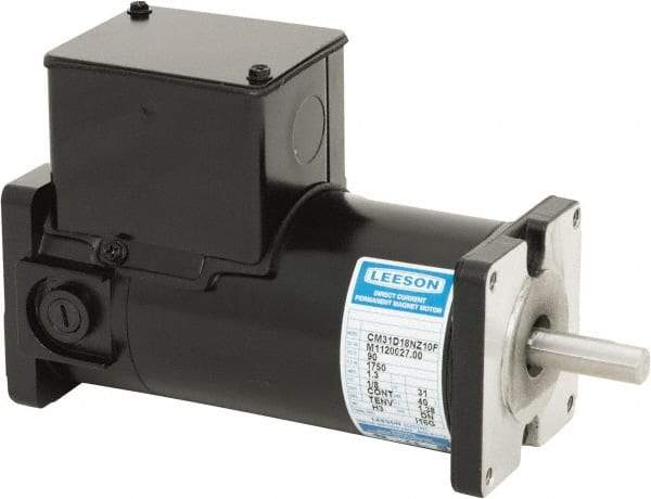 Leeson - 1/4 Max hp, 3,500 Max RPM, DC Electric AC DC Motor - 115 V Input, 31GS Frame, Square Flange Mount, TENV Enclosure - Makers Industrial Supply