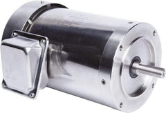 Leeson - 1 Max hp, 1,800 Max RPM, Premium Efficient Electric AC DC Motor - 230/460 V Input, Three Phase, 56C Frame, C-Face Mount, TEFC Enclosure - Makers Industrial Supply