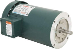 Leeson - 3 Max hp, 3,600 Max RPM, Premium Efficient Electric AC DC Motor - 230/460 V Input, Three Phase, 56C Frame, C-Face Mount, TEFC Enclosure - Makers Industrial Supply