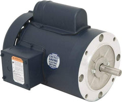 Leeson - 2 Max hp, 3,600 Max RPM, Capacitor Start Electric AC DC Motor - 115/230 V Input, Single Phase, 56C Frame, C-Face Mount, TEFC Enclosure - Makers Industrial Supply