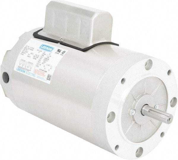 Leeson - 2 Max hp, 1,740 Max RPM, Electric AC DC Motor - 115/208-230 V Input, Single Phase, 56C Frame, C-Face Mount, TENV Enclosure - Makers Industrial Supply