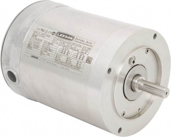 Leeson - 3/4 Max hp, 1,800 Max RPM, Electric AC DC Motor - 230/460 V Input, Three Phase, 56C Frame, C-Face Mount, TENV Enclosure - Makers Industrial Supply