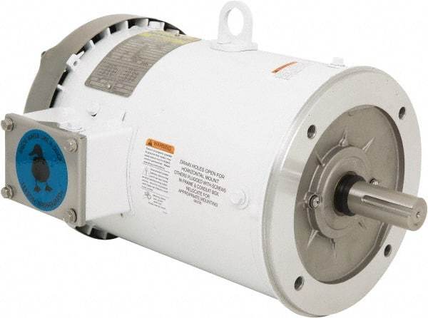 Leeson - 3 Max hp, 1,800 Max RPM, Premium Efficient Electric AC DC Motor - 230/460 V Input, Three Phase, 182TC Frame, 1-1/8" Shaft Diam, C-Face Mount, TEFC Enclosure - Makers Industrial Supply