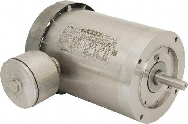 Leeson - 1 Max hp, 1,800 Max RPM, Premium Efficient Electric AC DC Motor - 230/460 V Input, Three Phase, 56C Frame, C-Face Mount, TEFC Enclosure - Makers Industrial Supply