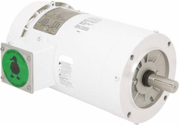 Leeson - 2 Max hp, 1,800 Max RPM, Premium Efficient Electric AC DC Motor - 230/460 V Input, Three Phase, 145TC Frame, C-Face Mount, TEFC Enclosure - Makers Industrial Supply