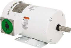 Leeson - 2 Max hp, 1,800 Max RPM, Premium Efficient Electric AC DC Motor - 230/460 V Input, Three Phase, 145T Frame, Rigid Base Mount, TEFC Enclosure - Makers Industrial Supply