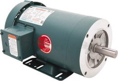 Leeson - 3 Max hp, 3,600 Max RPM, Premium Efficient Electric AC DC Motor - 230/460 V Input, Three Phase, 145TC Frame, C-Face with Base Mount, TEFC Enclosure - Makers Industrial Supply