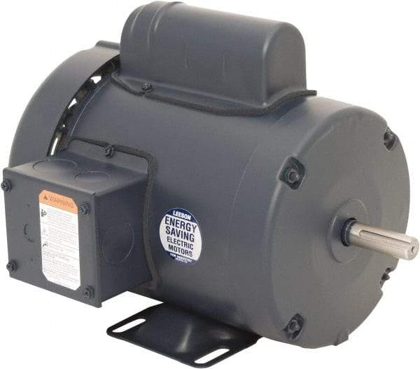 Leeson - 1/2 Max hp, 1,500 Max RPM, Electric AC DC Motor - 110/220 V Input, Single Phase, 56 Frame, Rigid Base Mount, TEFC Enclosure - Makers Industrial Supply