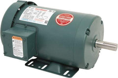 Leeson - 3 Max hp, 3,600 Max RPM, Premium Efficient Electric AC DC Motor - 230/460 V Input, Three Phase, 145T Frame, Rigid Base Mount, TEFC Enclosure - Makers Industrial Supply