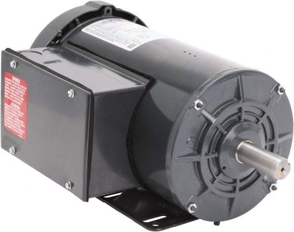 Leeson - 2 Max hp, 1,800 Max RPM, Capacitor Start Electric AC DC Motor - 115-208/230 V Input, Single Phase, 56HZ Frame, Rigid Base Mount, TEFC Enclosure - Makers Industrial Supply